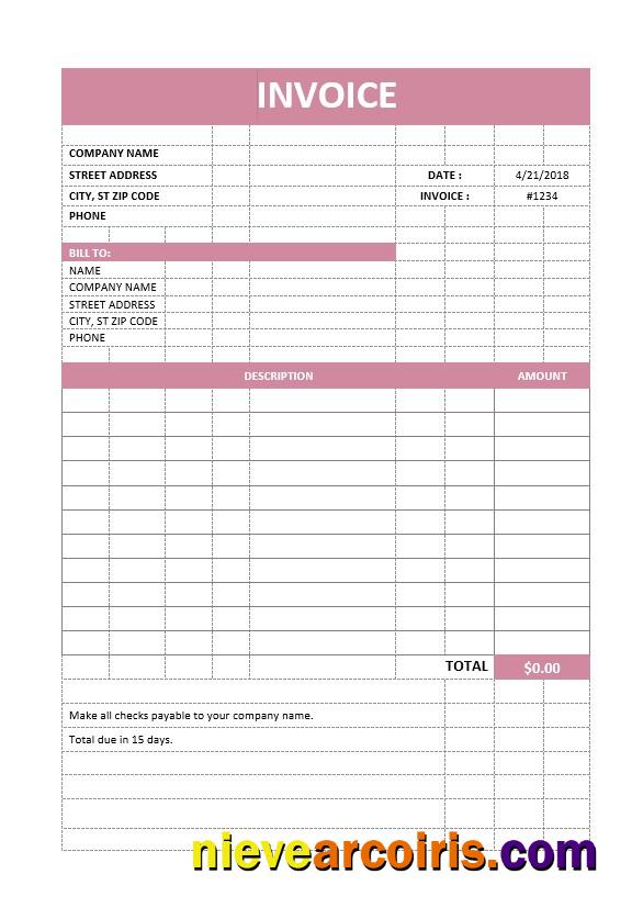 Blank Service Invoice